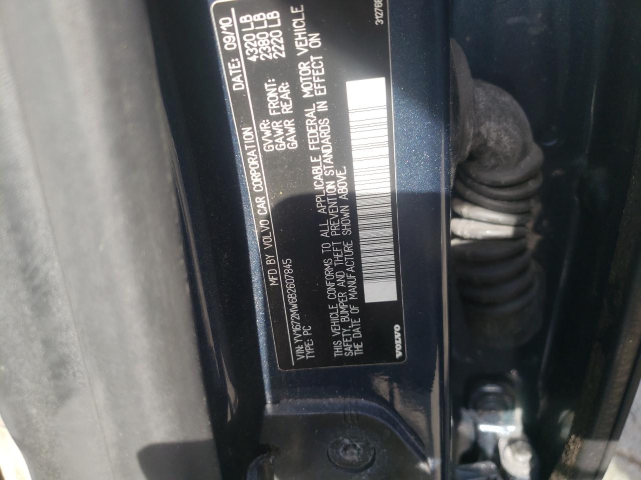 YV1672MW6B2607845 2011 Volvo V50 T5