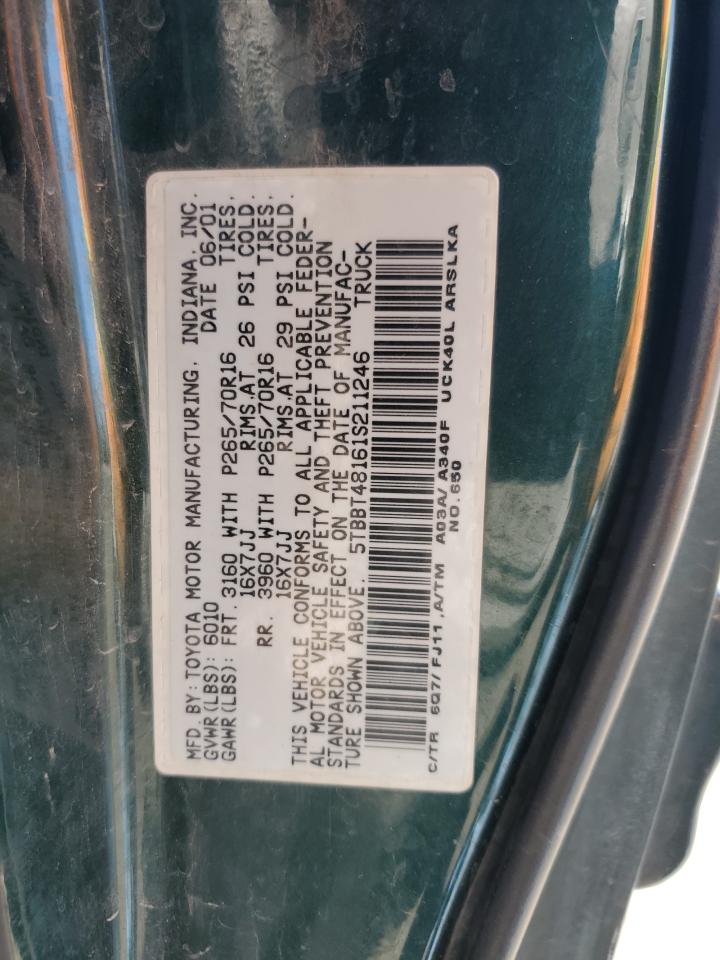 5TBBT48161S211246 2001 Toyota Tundra Access Cab Limited