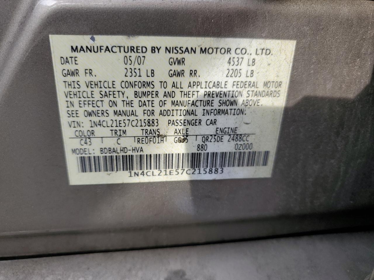 2007 Nissan Altima Hybrid VIN: 1N4CL21E57C215883 Lot: 71478584