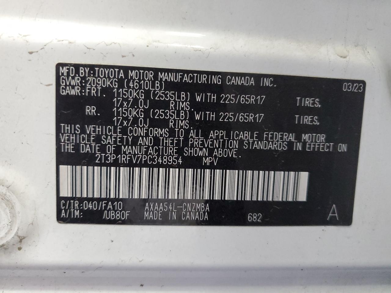 2T3P1RFV7PC348954 2023 Toyota Rav4 Xle