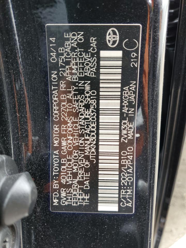 JTDKN3DU0E0375810 2014 Toyota Prius