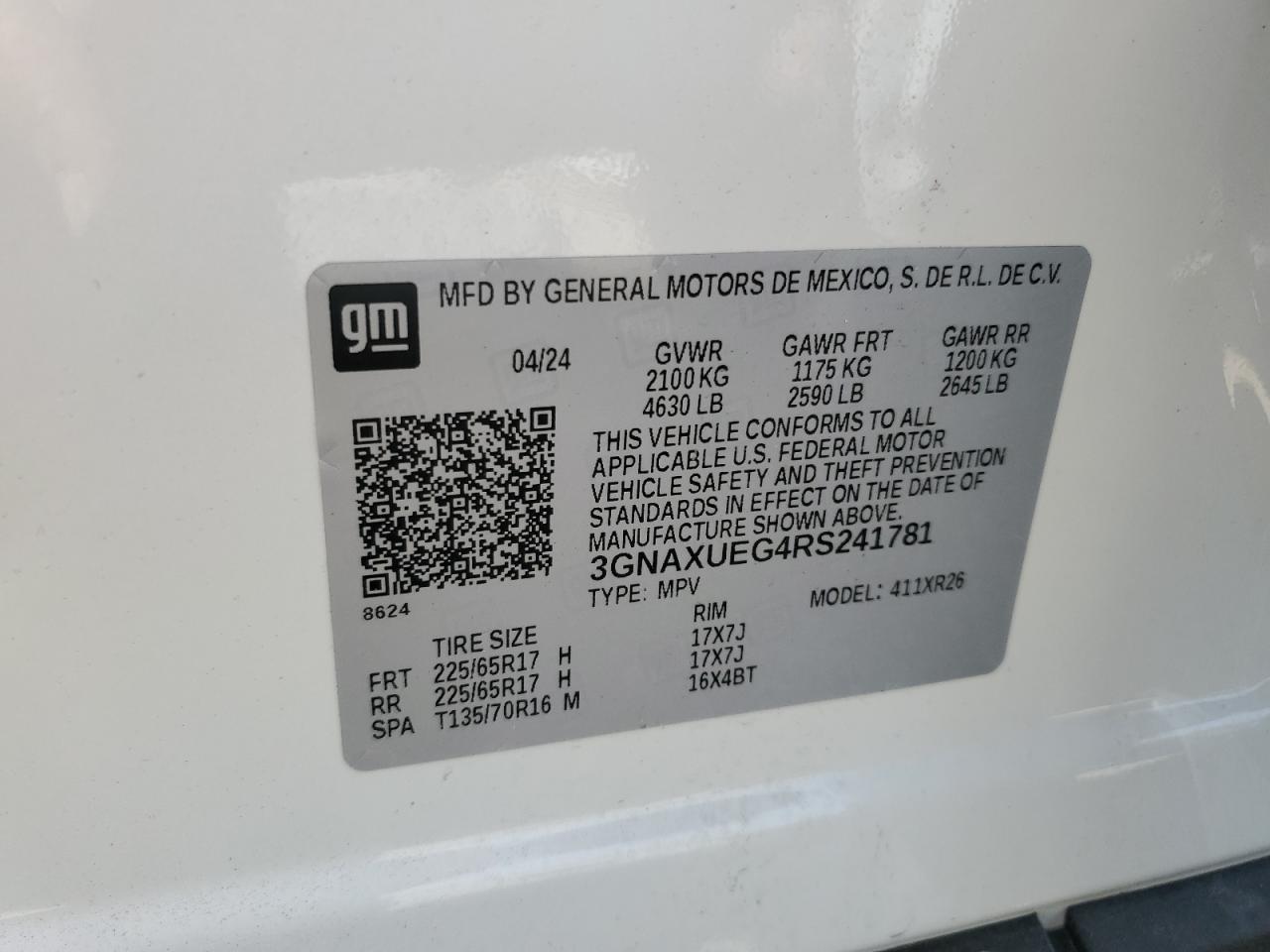 3GNAXUEG4RS241781 2024 CHEVROLET EQUINOX - Image 14