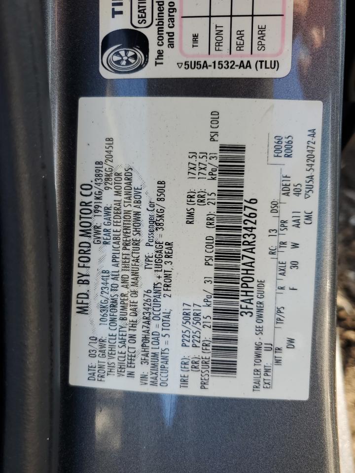 3FAHP0HA7AR342676 2010 Ford Fusion Se