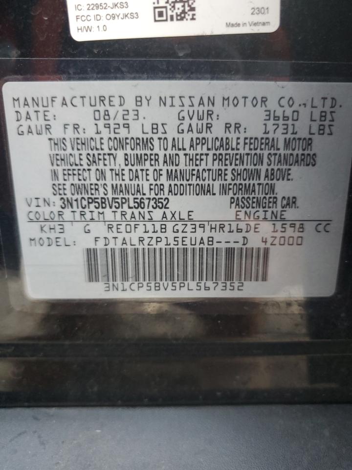 3N1CP5BV5PL567352 2023 Nissan Kicks S