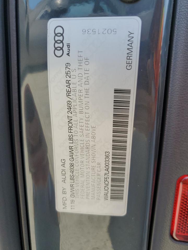 WAUCNCF57LA003363 2020 Audi A5 Premium Plus