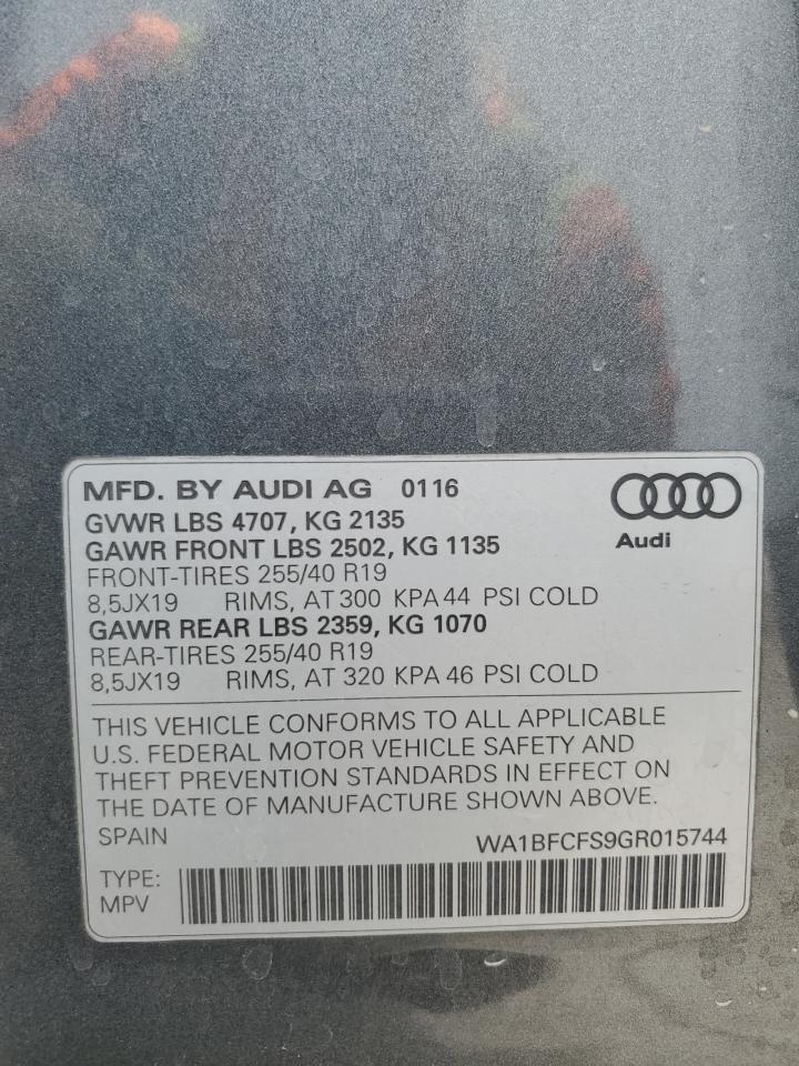 WA1BFCFS9GR015744 2016 Audi Q3 Premium Plus