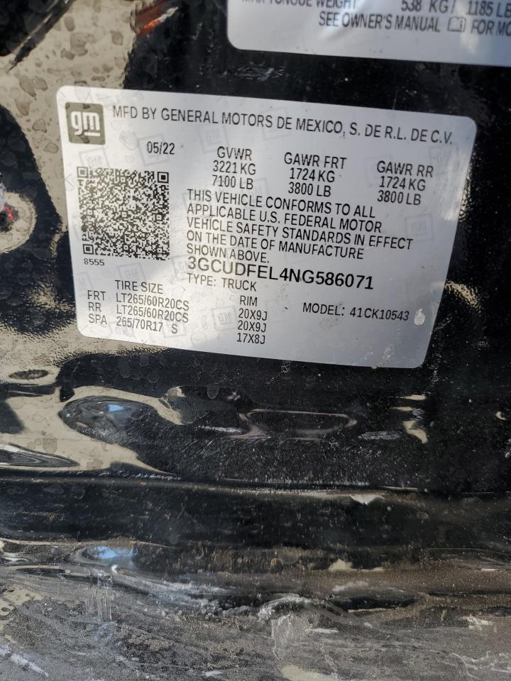 VIN 3GCUDFEL4NG586071 2022 CHEVROLET ALL Models no.12