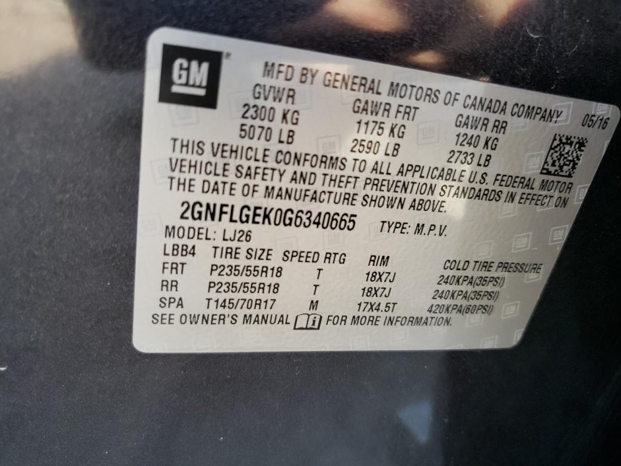 2GNFLGEK0G6340665 2016 CHEVROLET EQUINOX - Image 13