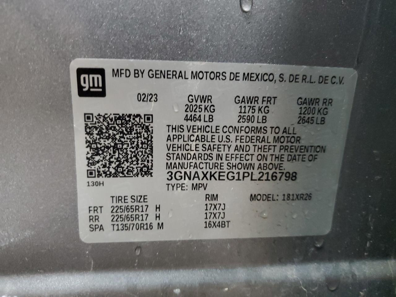 VIN 3GNAXKEG1PL216798 2023 CHEVROLET EQUINOX no.13