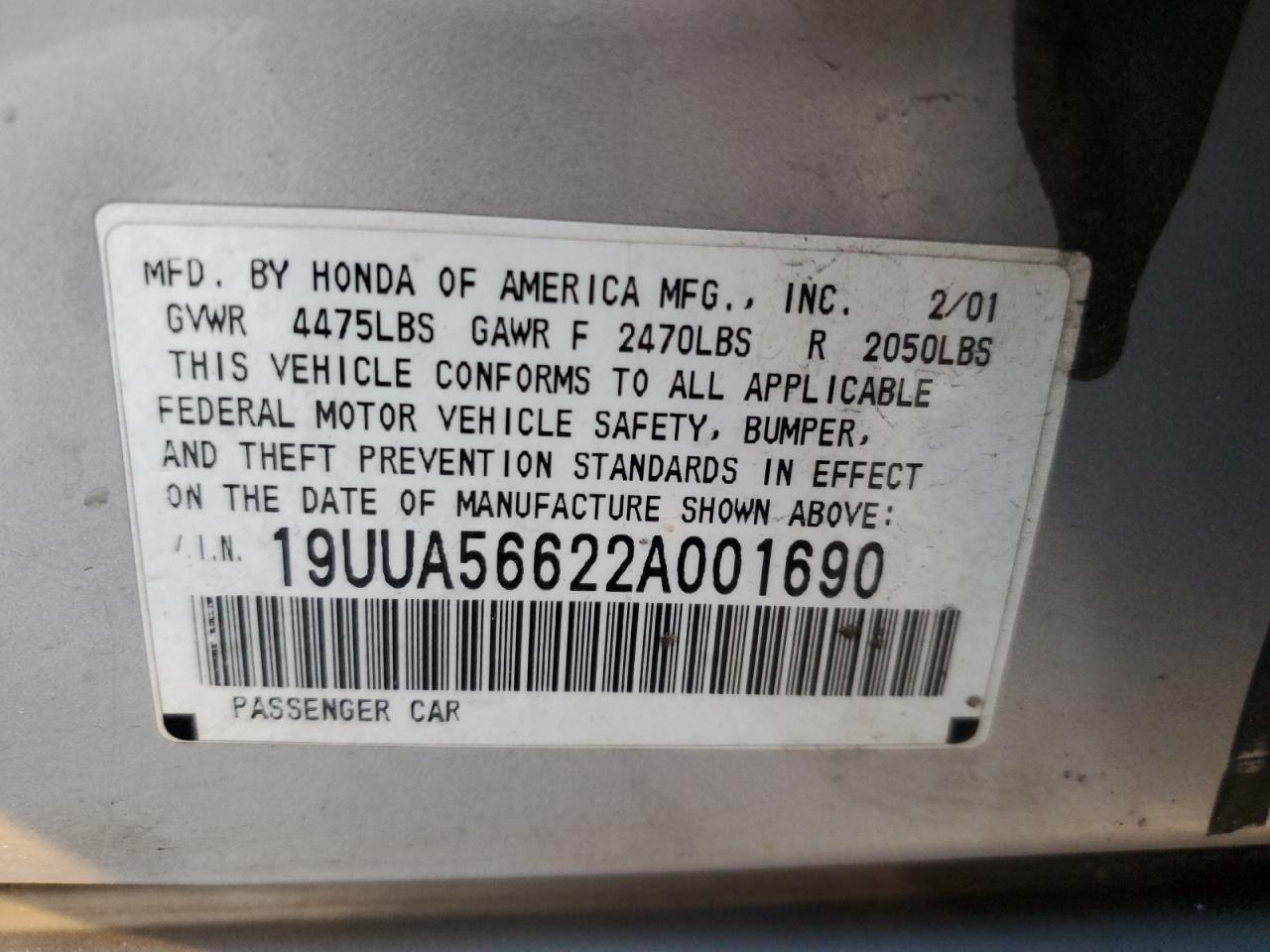 19UUA56622A001690 2002 Acura 3.2Tl