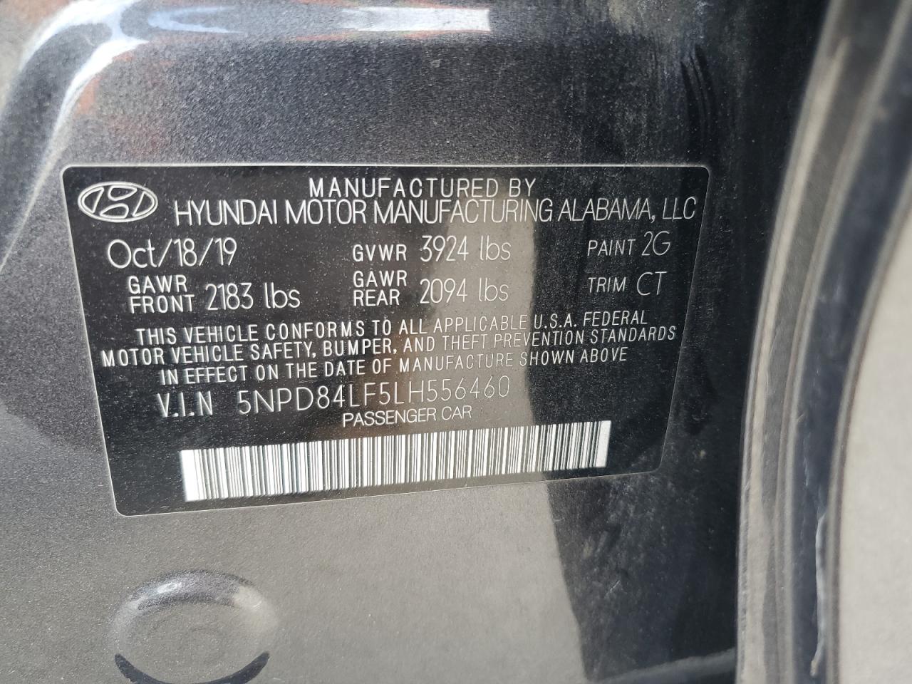 5NPD84LF5LH556460 2020 HYUNDAI ELANTRA - Image 12