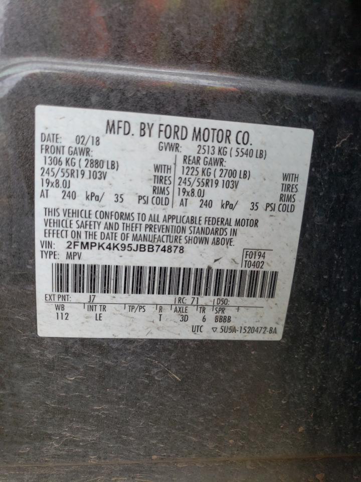 2FMPK4K95JBB74878 2018 Ford Edge Titanium