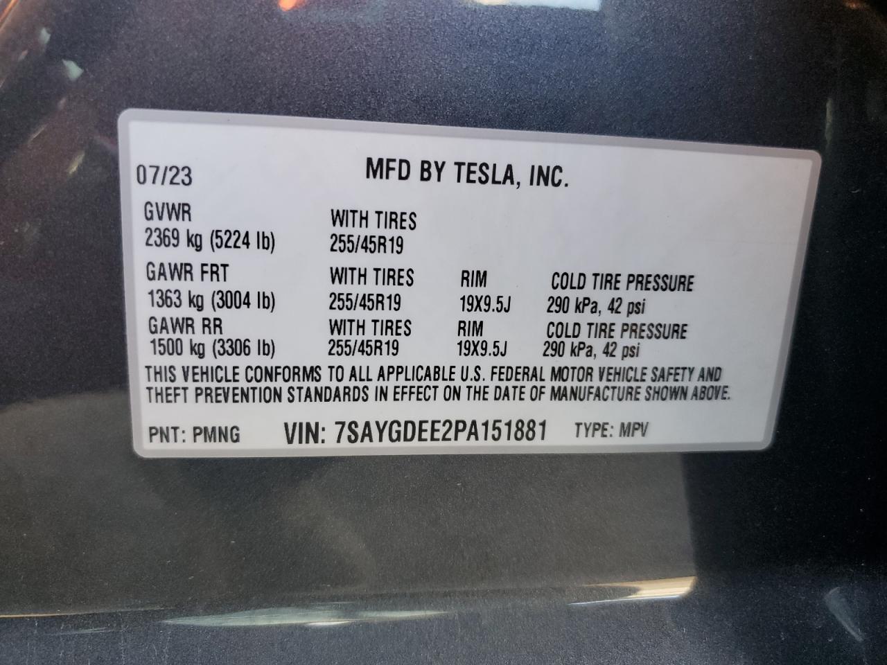 7SAYGDEE2PA151881 2023 TESLA MODEL Y - Image 15