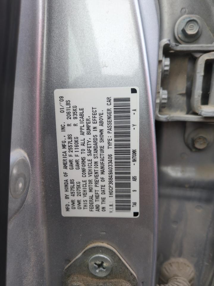 1HGCP36849A033406 2009 Honda Accord Exl