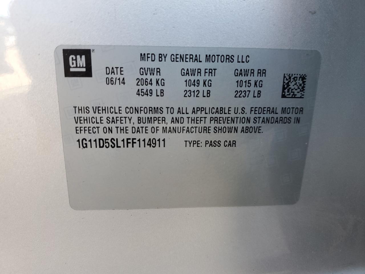 1G11D5SL1FF114911 2015 CHEVROLET MALIBU - Image 12