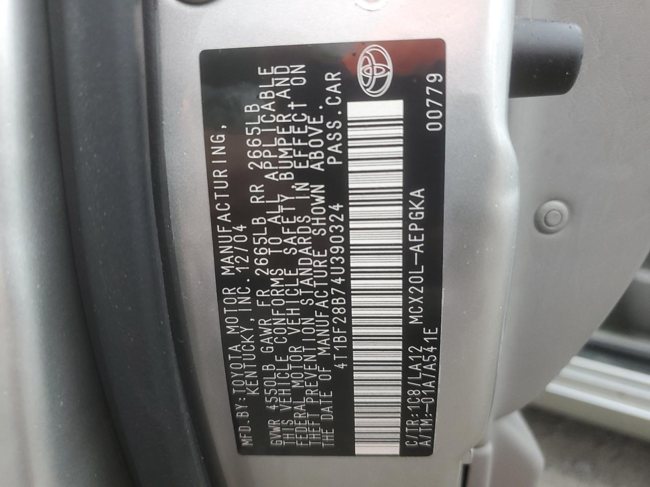 4T1BF28B74U390324 2004 Toyota Avalon Xl