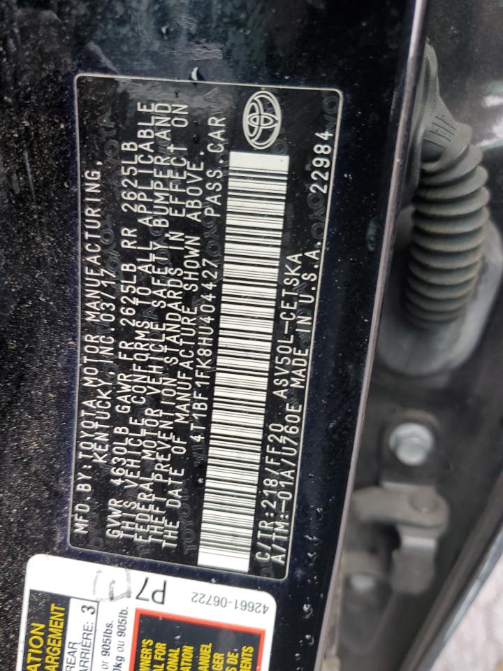 4T1BF1FK8HU404427 2017 TOYOTA CAMRY - Image 12