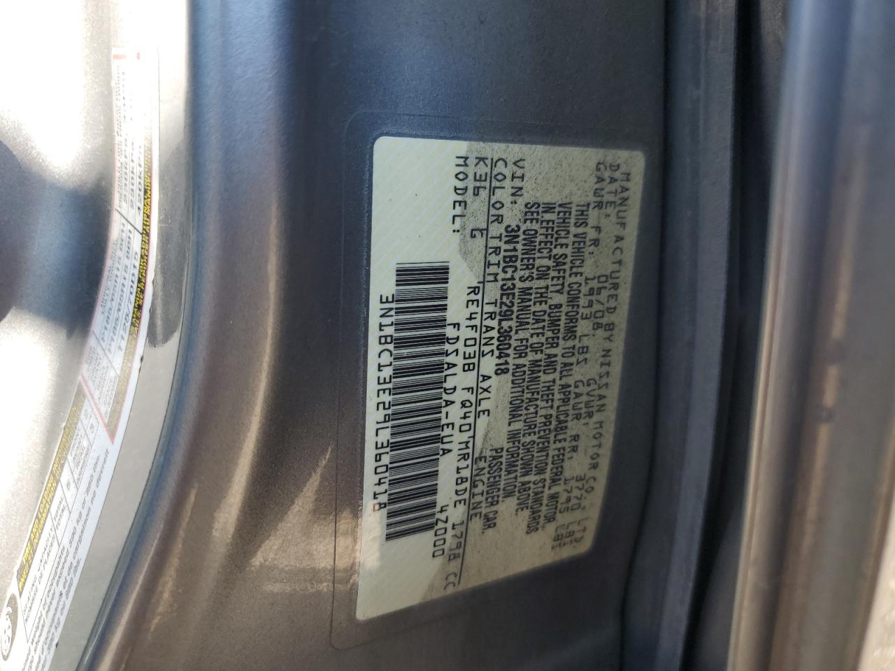 3N1BC13E29L360418 2009 Nissan Versa S