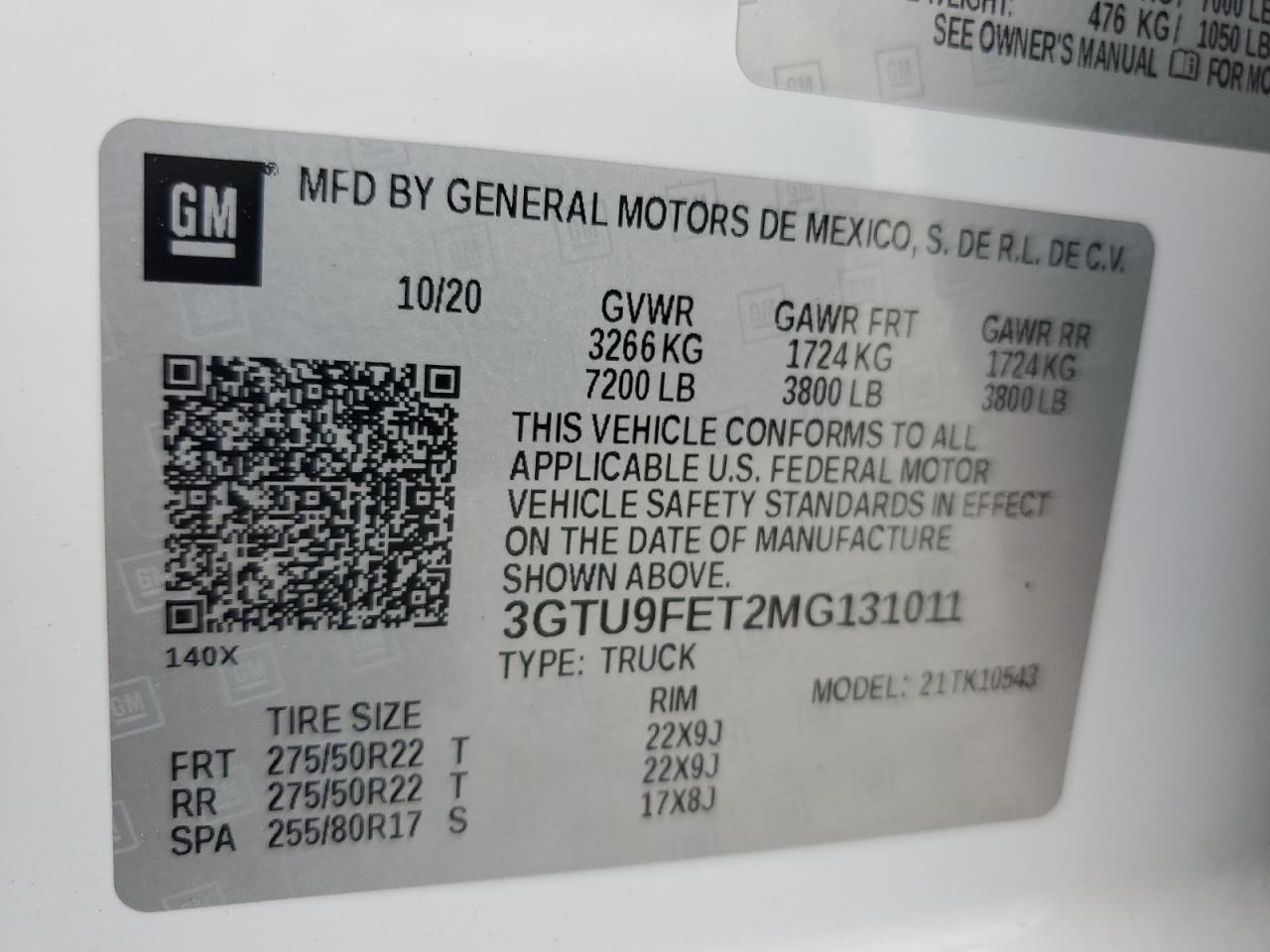 3GTU9FET2MG131011 2021 GMC Sierra K1500 Denali