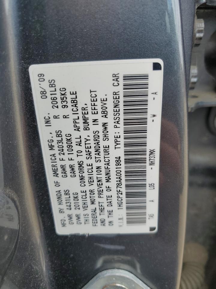 2010 Honda Accord Ex VIN: 1HGCP2F78AA001984 Lot: 70371534