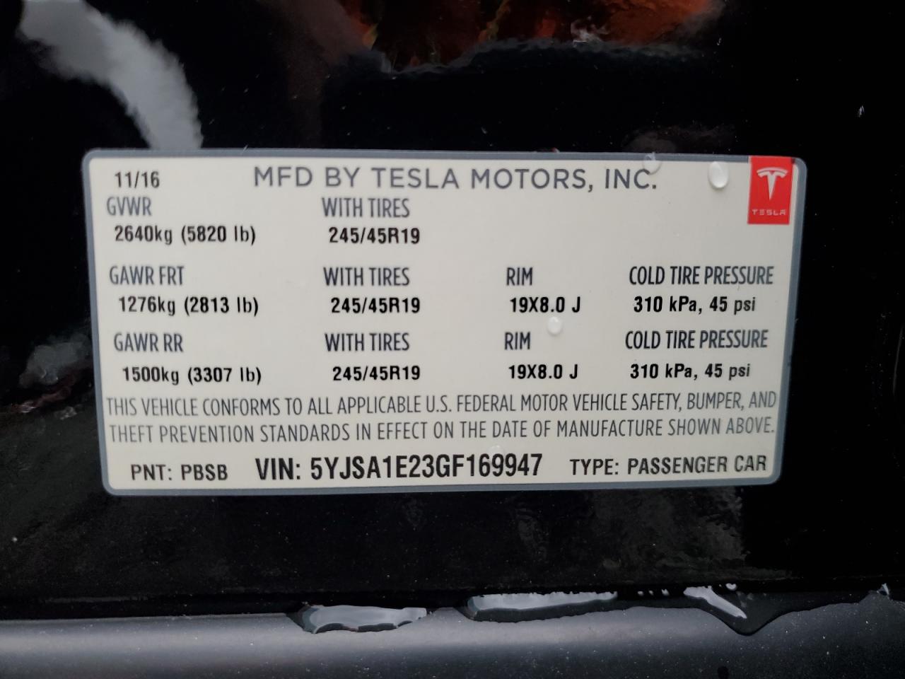 5YJSA1E23GF169947 2016 Tesla Model S