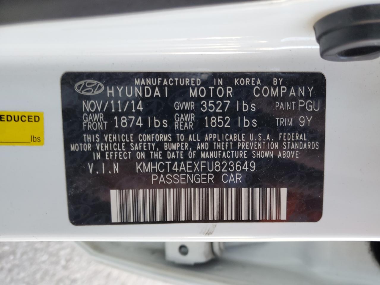 2015 Hyundai Accent Gls VIN: KMHCT4AEXFU823649 Lot: 72601724