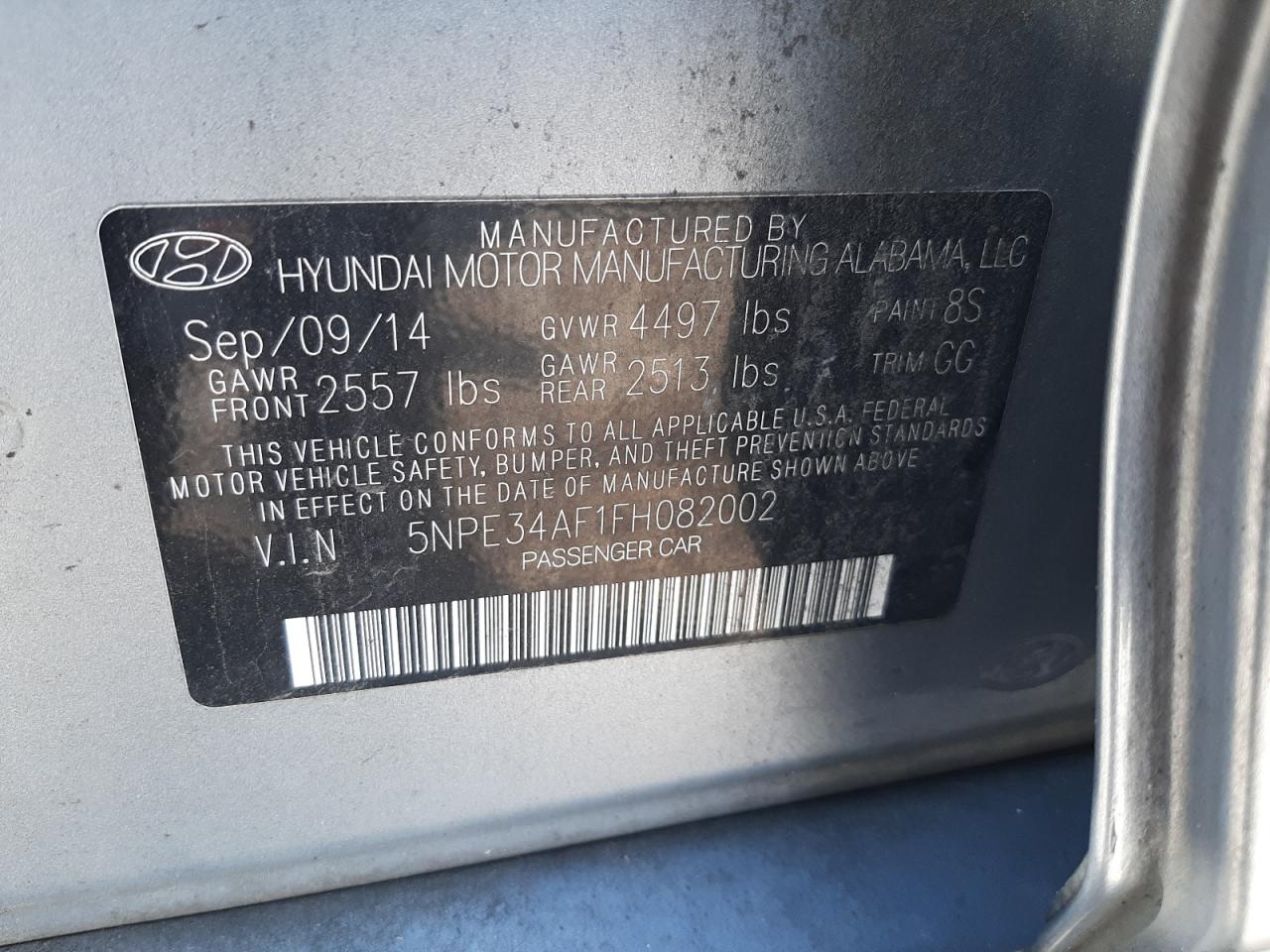 5NPE34AF1FH082002 2015 Hyundai Sonata Sport