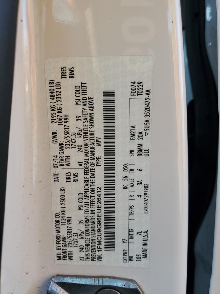 1FMCU9G96EUE26412 2014 Ford Escape Se