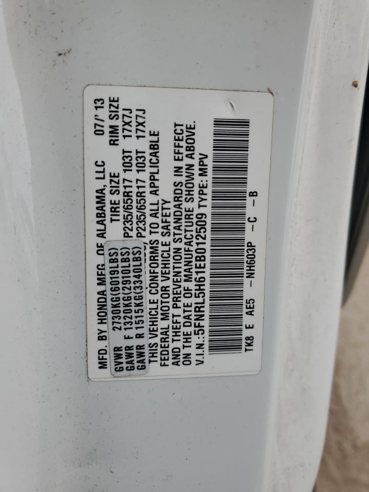 5FNRL5H61EB012509 2014 Honda Odyssey Exl