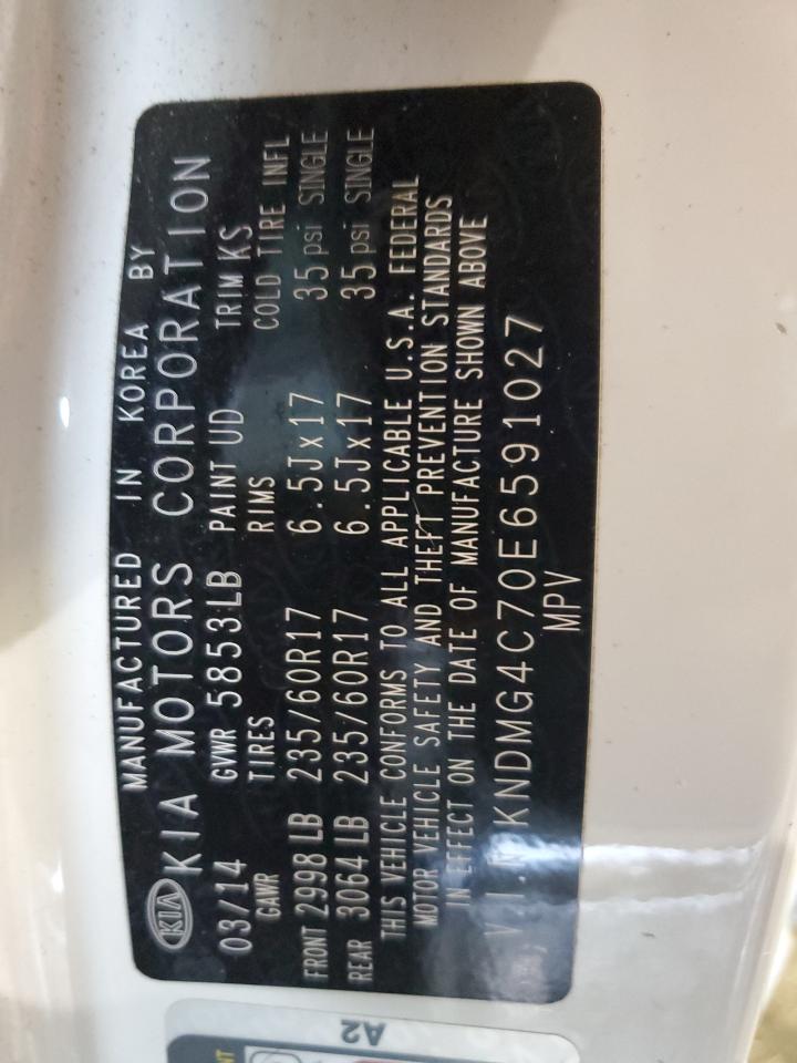 2014 Kia Sedona Lx VIN: KNDMG4C70E6591027 Lot: 70408874