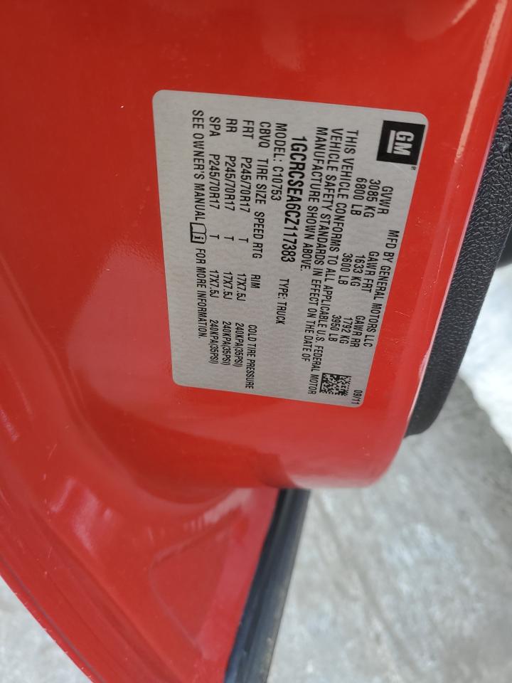 2012 Chevrolet Silverado C1500 Lt VIN: 1GCRCSEA6CZ117383 Lot: 71839414