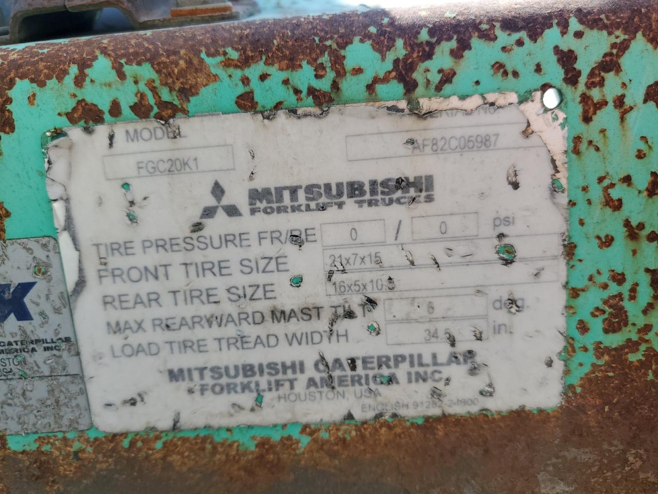 AF82C05987 2003 Mitsubishi Forklift