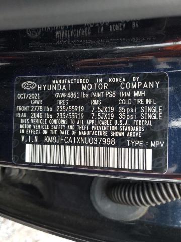 KM8JFCA1XNU037998 Hyundai Tucson SEL 14