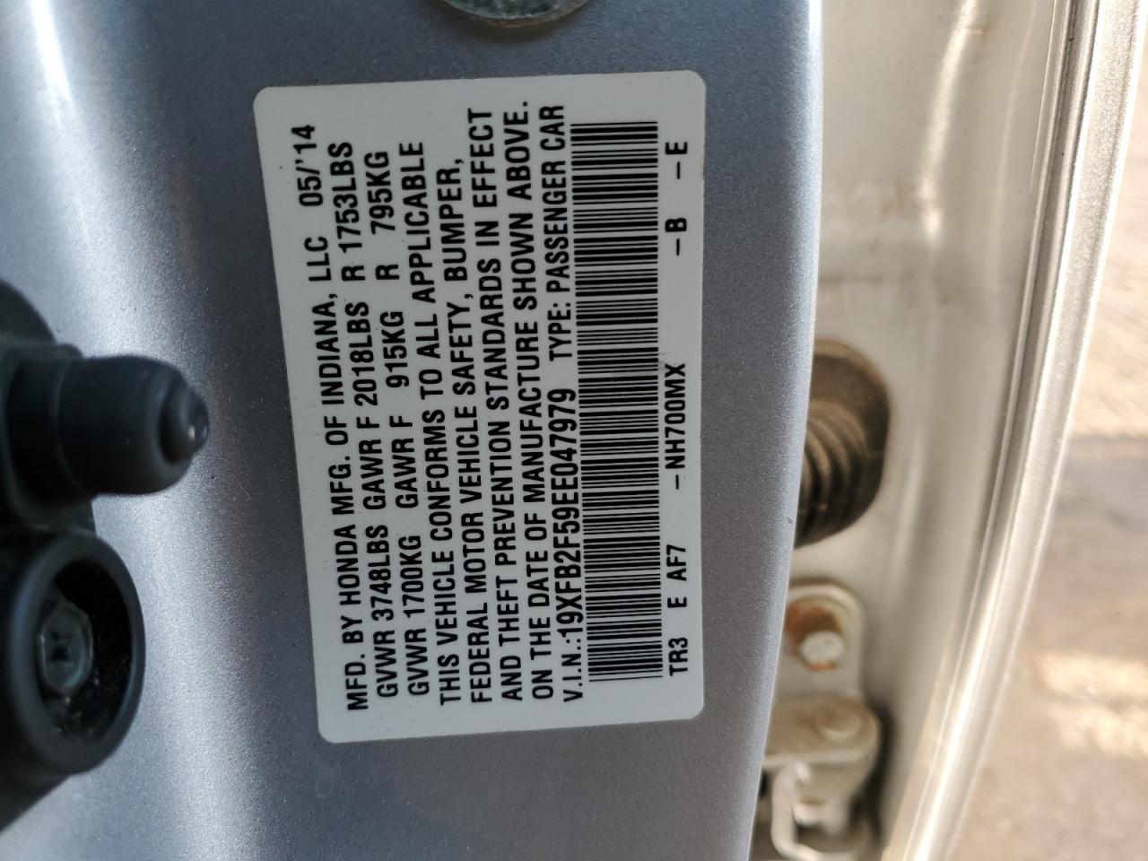 19XFB2F59EE047979 2014 Honda Civic Lx