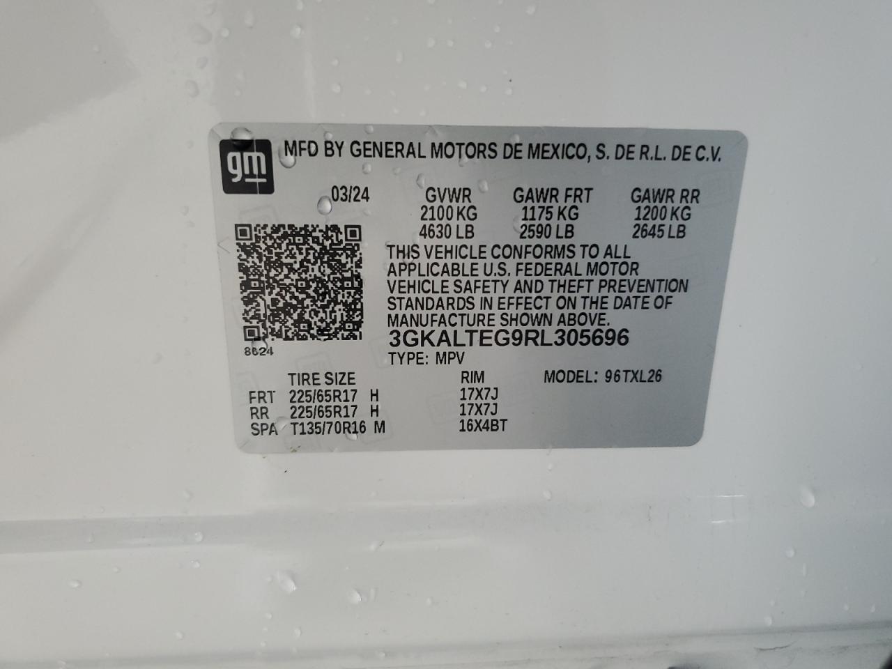 3GKALTEG9RL305696 2024 GMC Terrain Sle