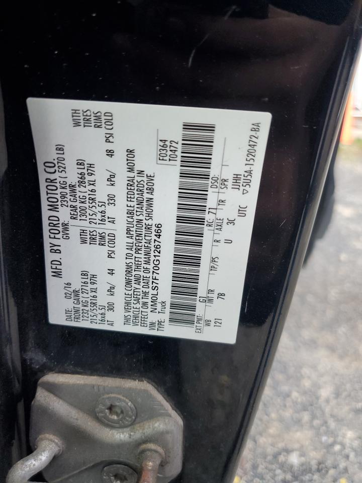 2016 Ford Transit Connect Xlt VIN: NM0LS7F70G1267466 Lot: 72698234