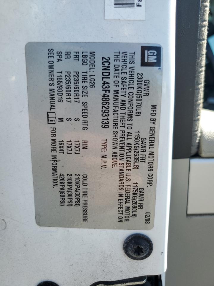 2CNDL43F486293139 2008 Chevrolet Equinox Lt