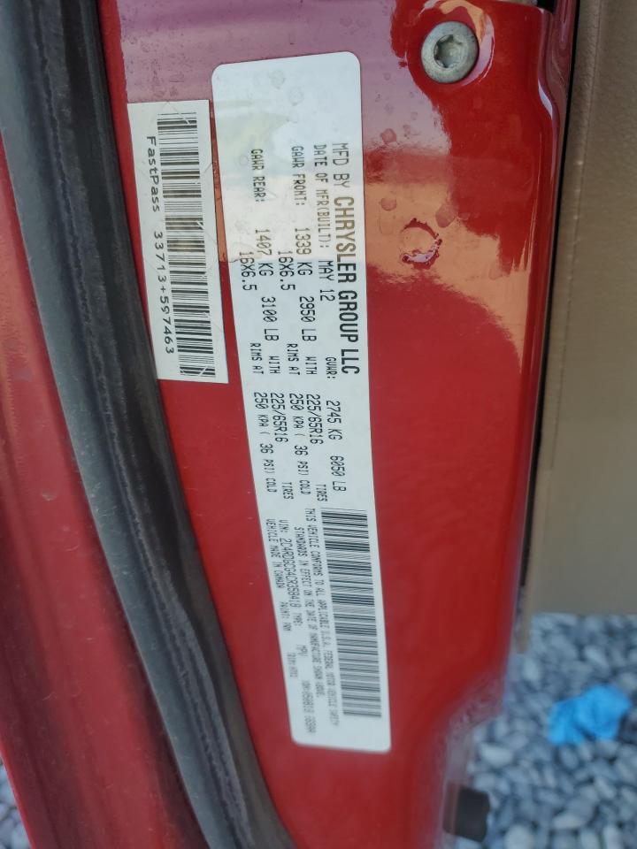 2012 Dodge Grand Caravan Sxt VIN: 2C4RDGCG4CR358418 Lot: 73238044