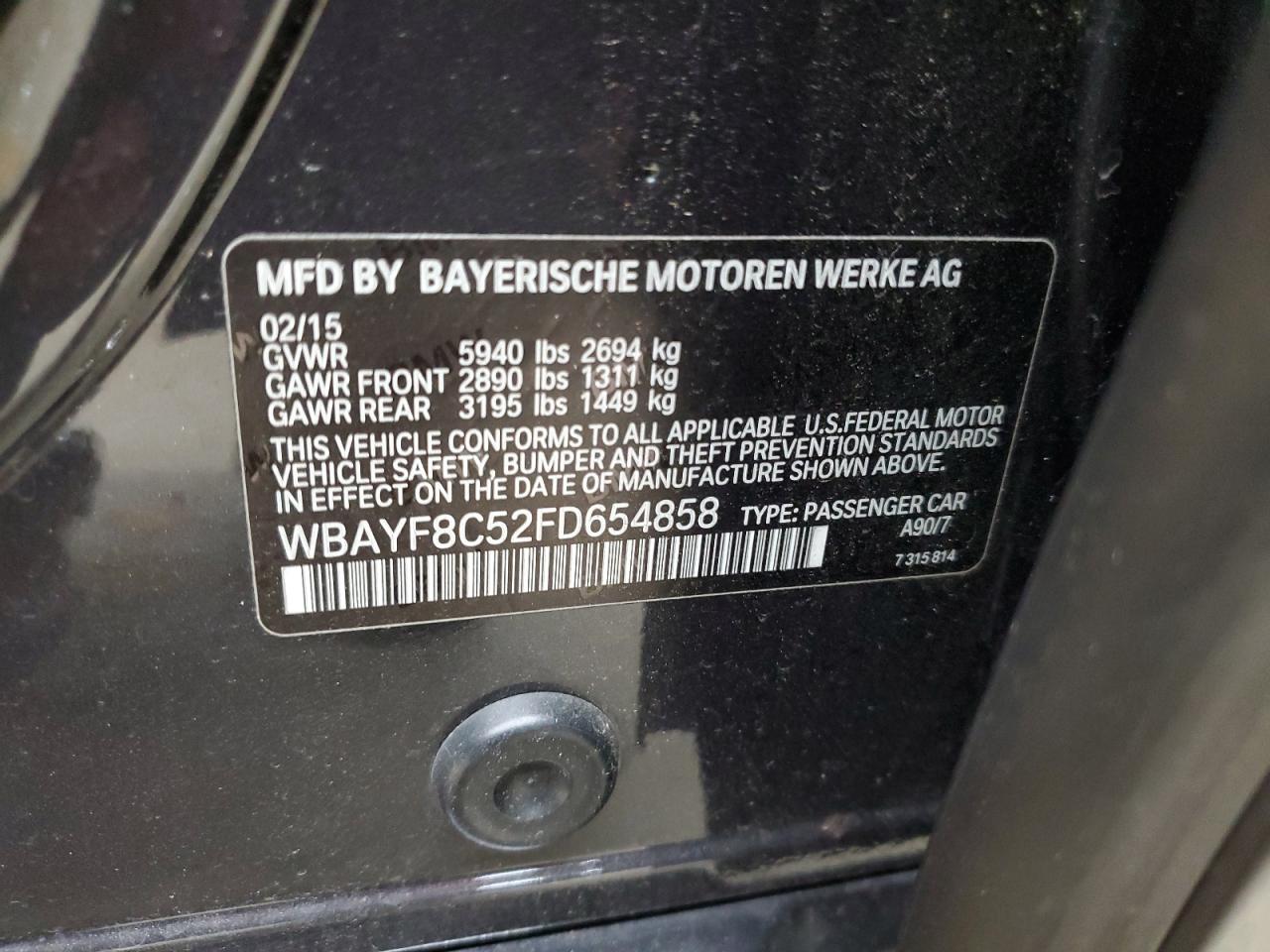 WBAYF8C52FD654858 2015 BMW 750 Lxi