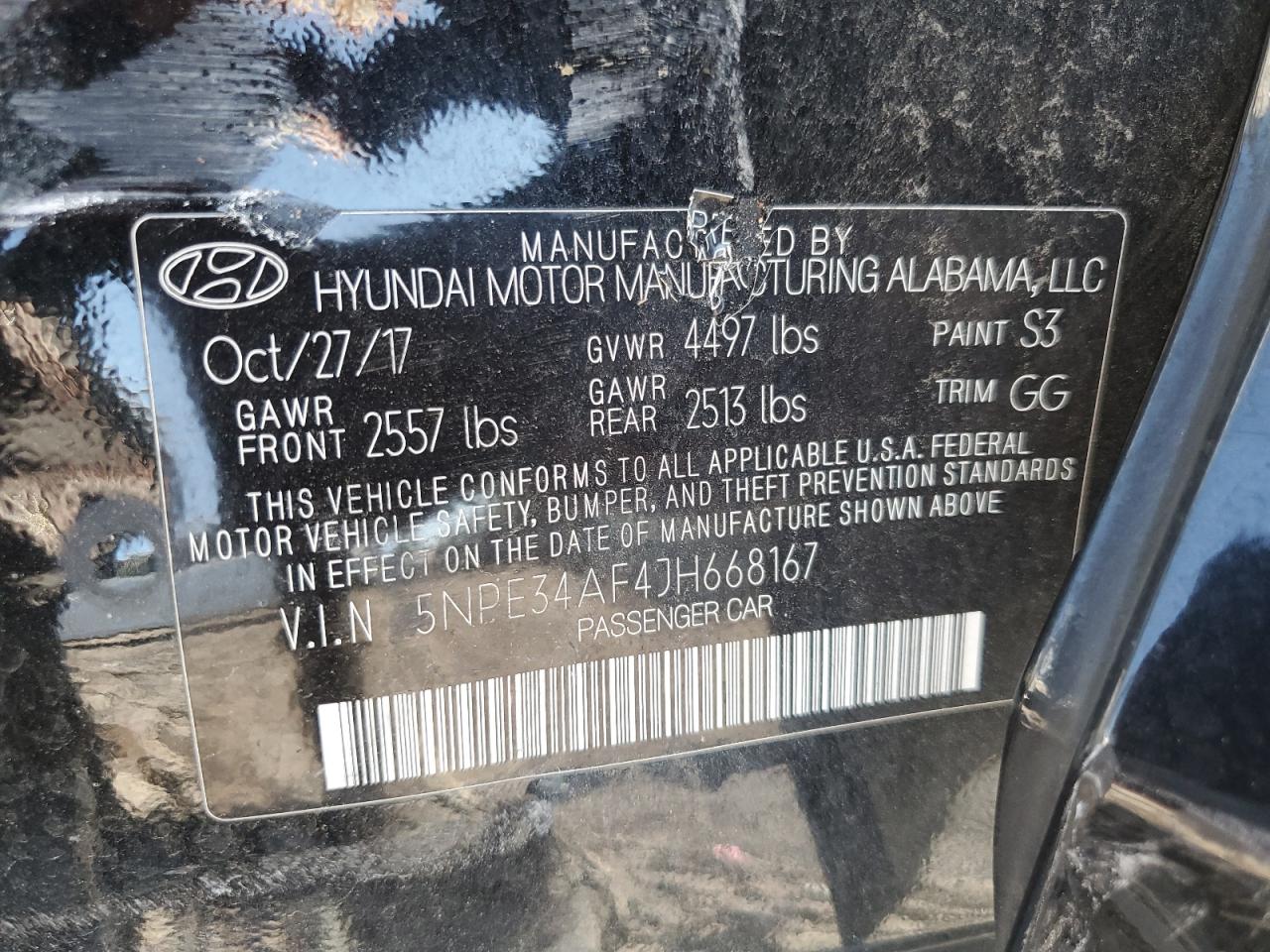 5NPE34AF4JH668167 2018 Hyundai Sonata Sport