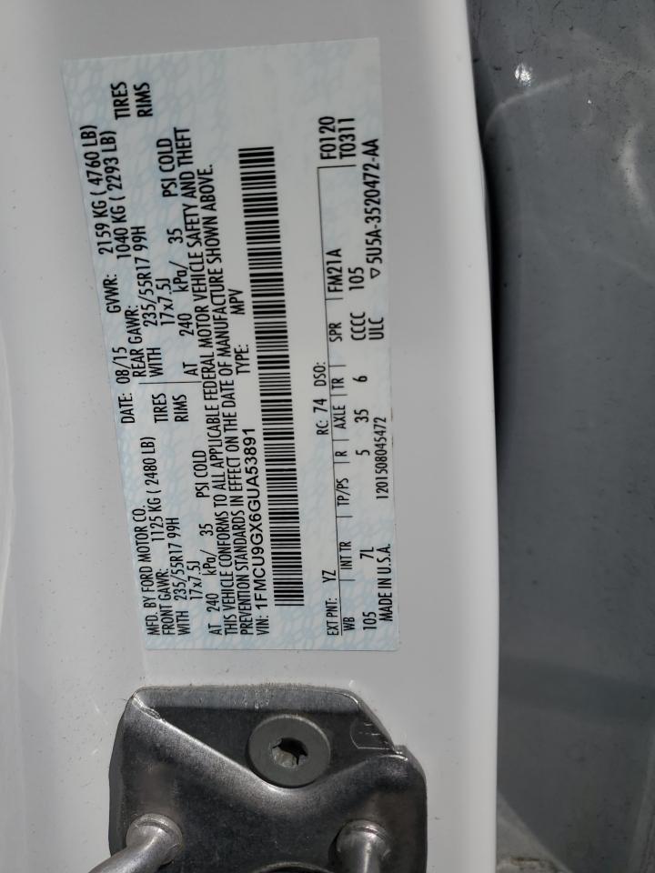 1FMCU9GX6GUA53891 2016 Ford Escape Se