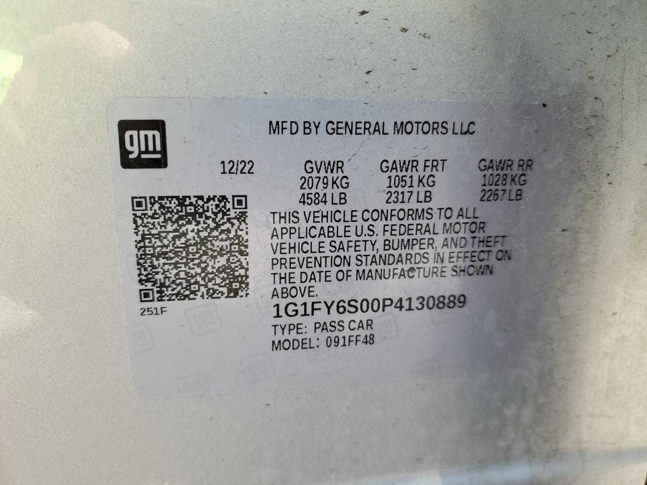 1G1FY6S00P4130889 2023 Chevrolet Bolt Euv Lt