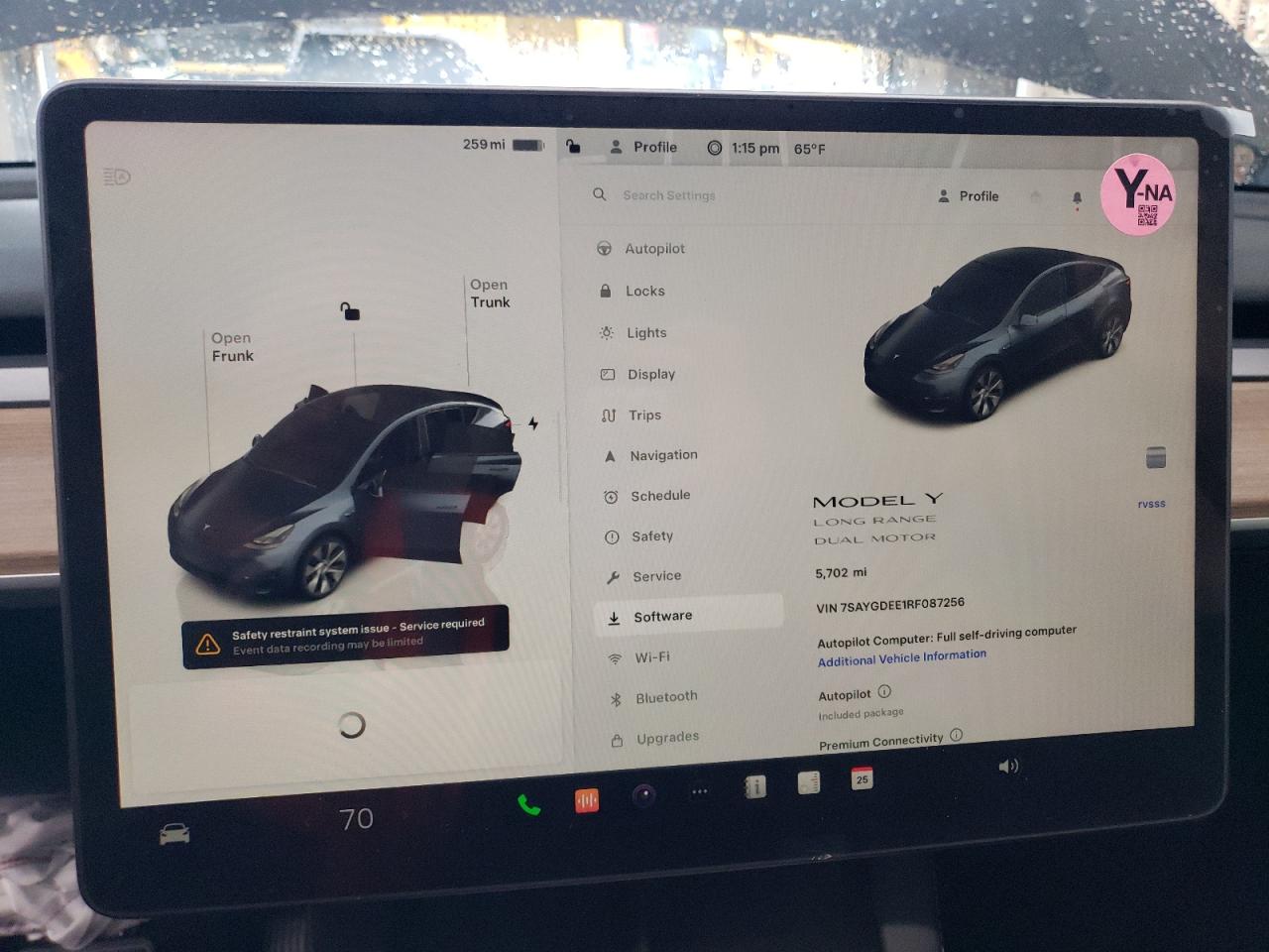 7SAYGDEE1RF087256 2024 Tesla Model Y