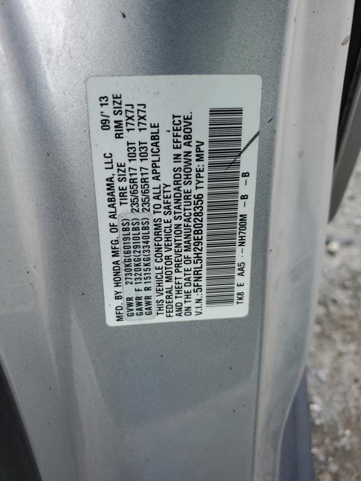 5FNRL5H29EB028356 2014 Honda Odyssey Lx