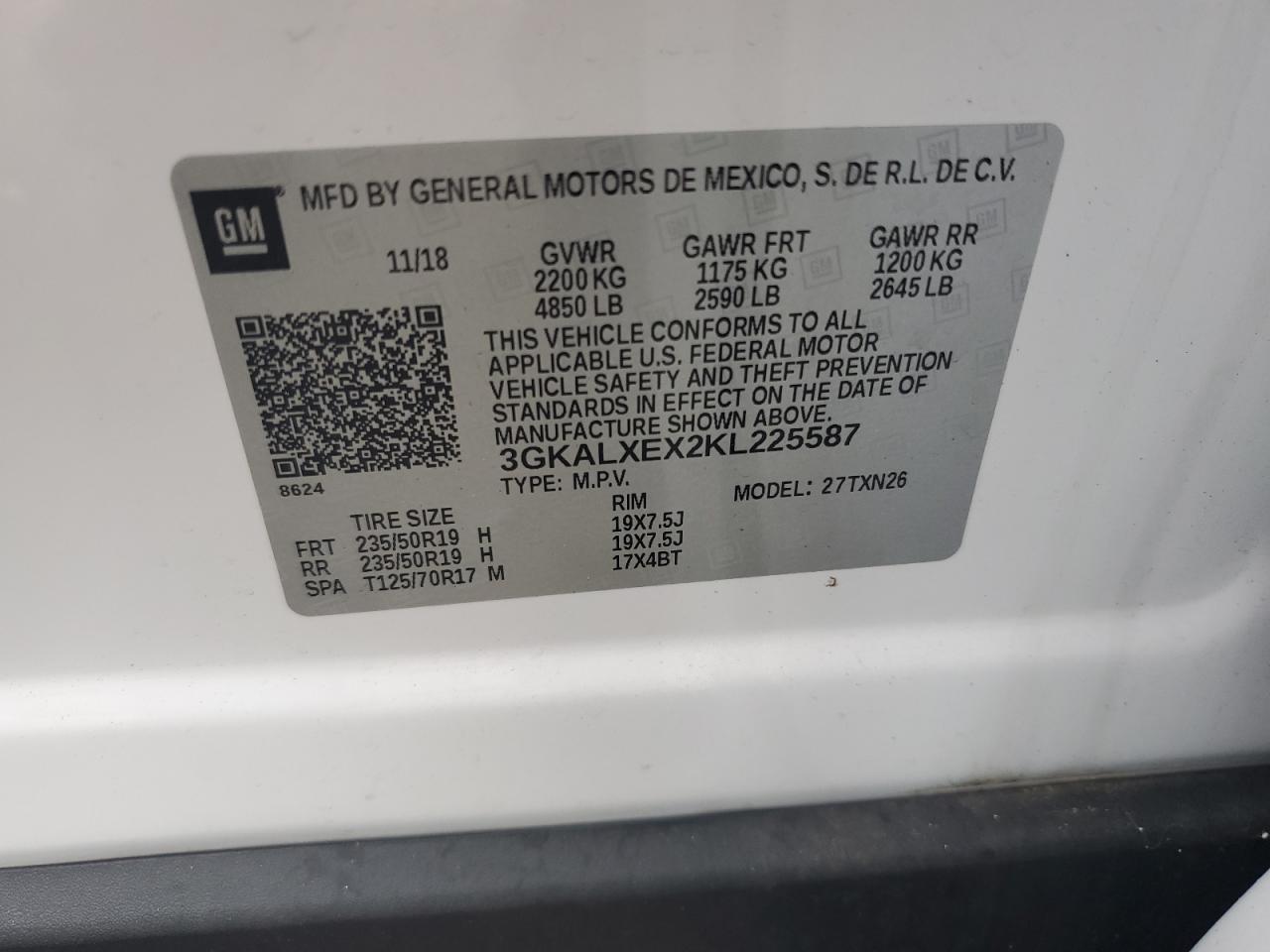 3GKALXEX2KL225587 2019 GMC Terrain Denali