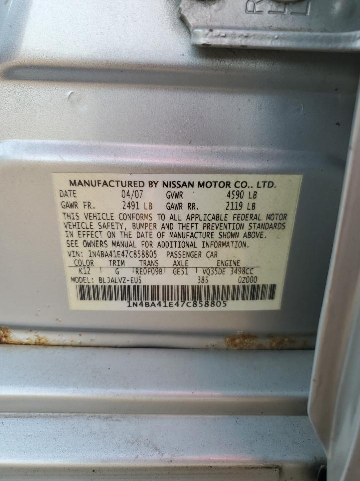 1N4BA41E47C858805 2007 Nissan Maxima Se