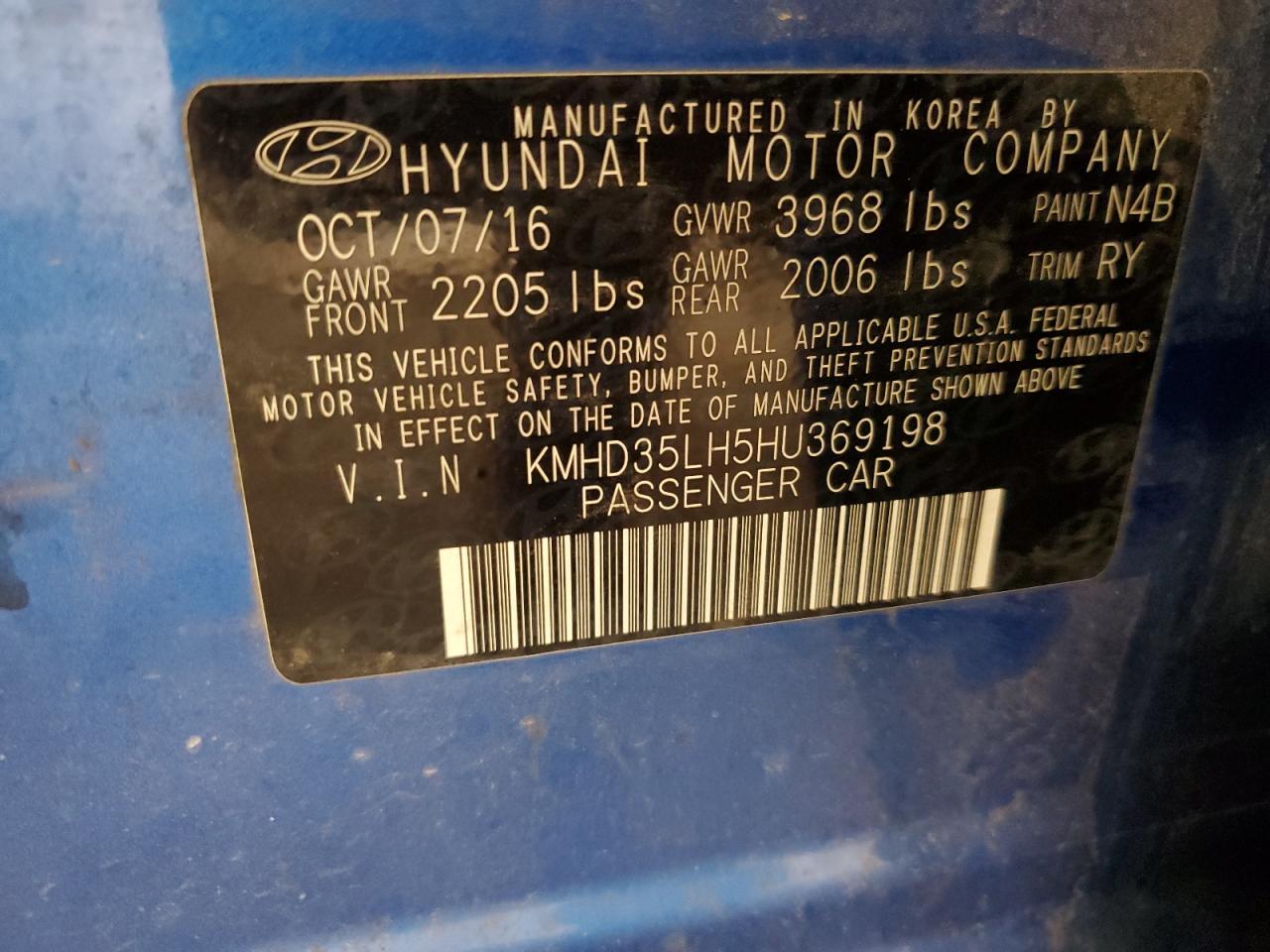 KMHD35LH5HU369198 2017 Hyundai Elantra Gt