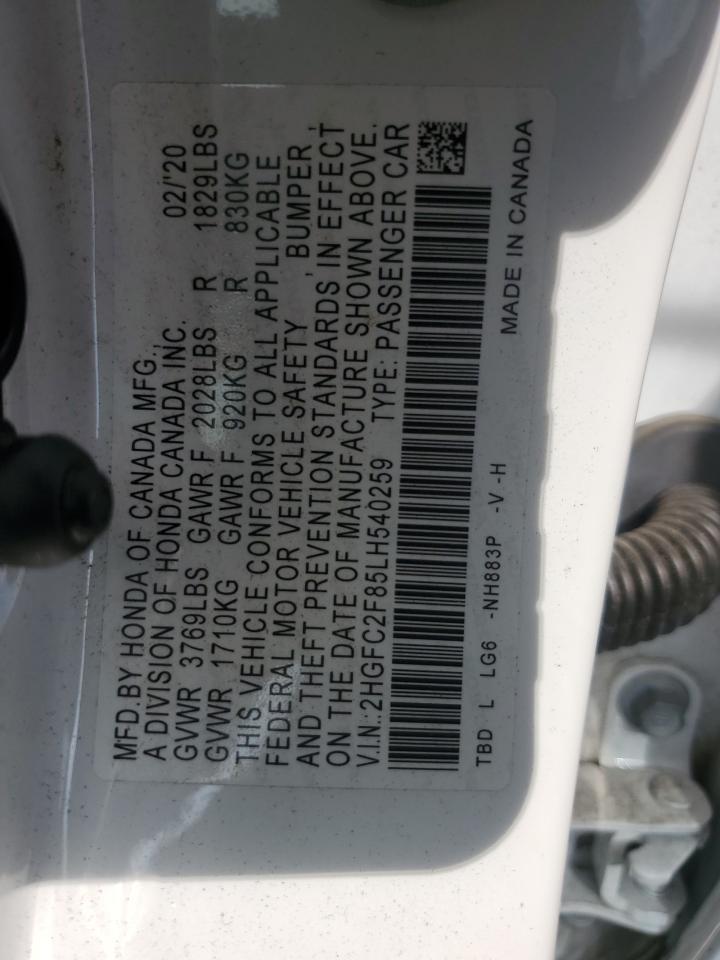 2HGFC2F85LH540259 2020 HONDA CIVIC - Image 12