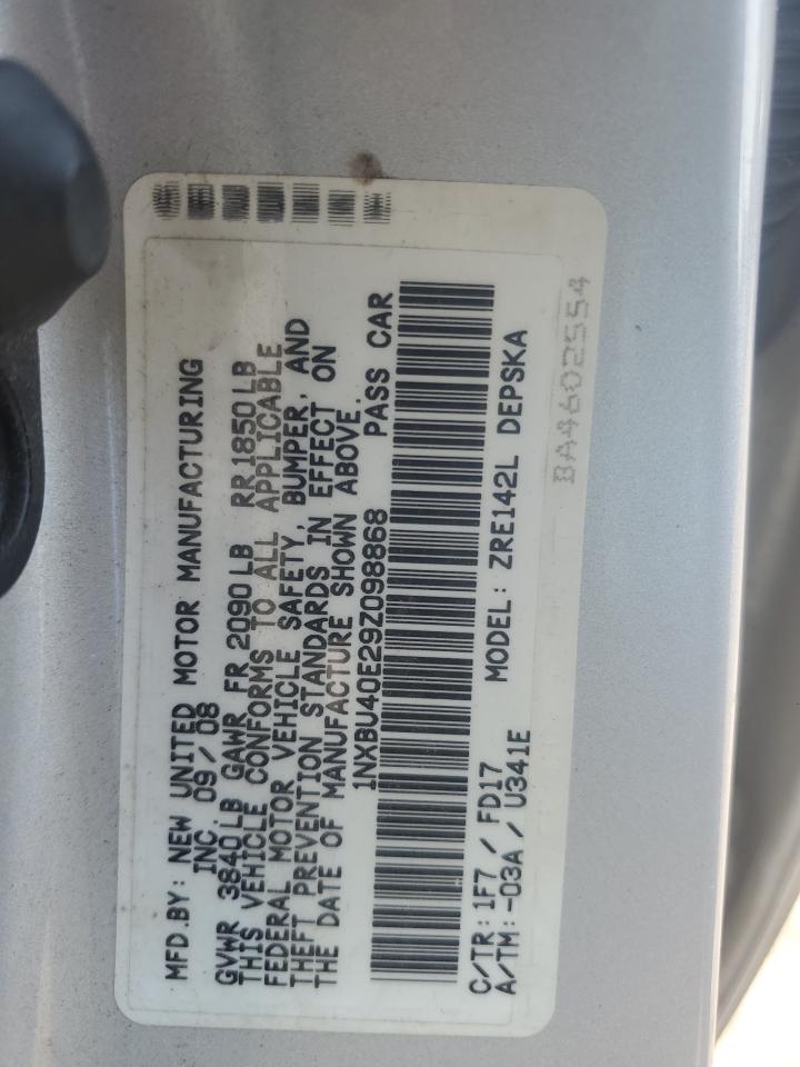 1NXBU40E29Z098868 2009 Toyota Corolla Base