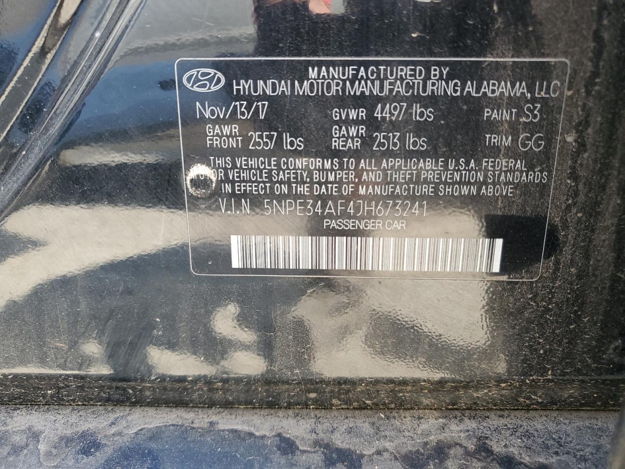 5NPE34AF4JH673241 2018 Hyundai Sonata Sport